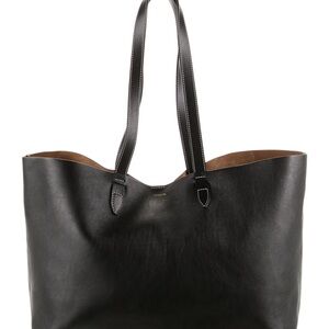 Vince Black Leather Large Tote Bag Minimalist Shoulder Work Bag